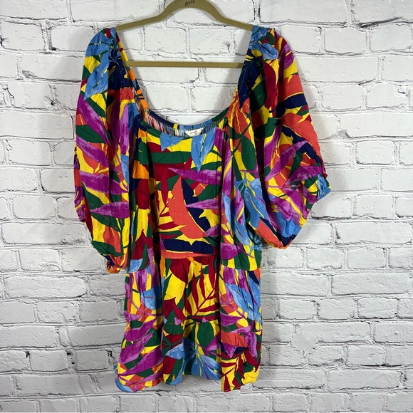 Terra & Sky Tops - Beautiful Terra & Sky Multi-Color Tiered‎ Bottom Blouse Size 4X (A34)